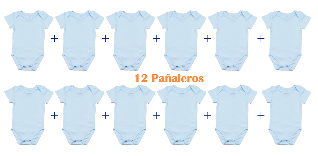 12 pzs Pañaleros Bebé para Estampar, Bordar, Personalizar en Algodón