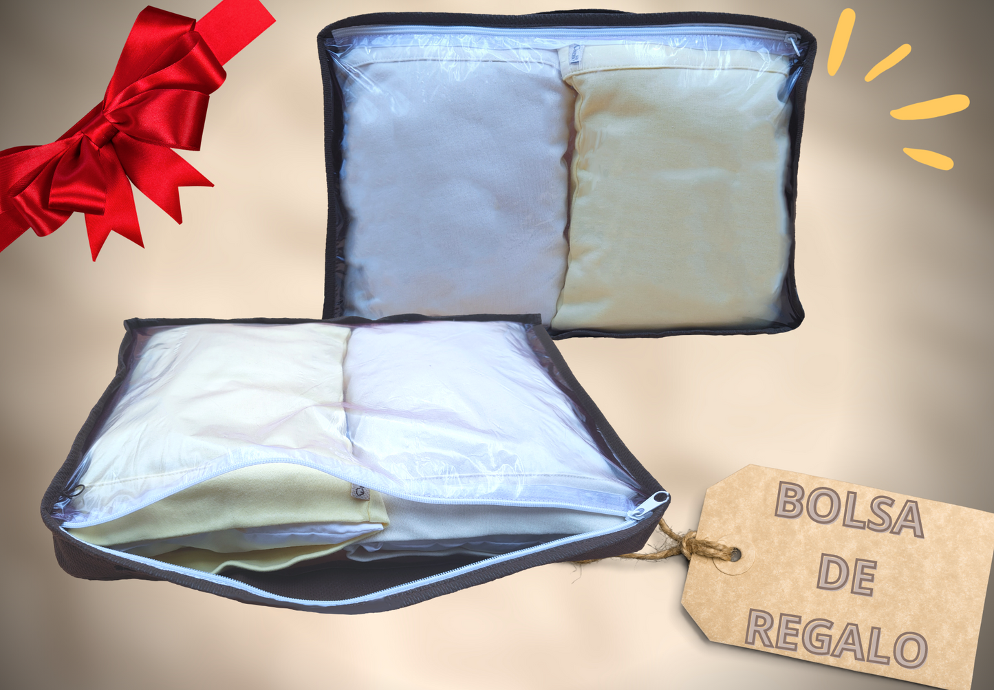 Set 2 Almohadas Cojínes para Bebé 100% Algodón Ergonómicas Suave