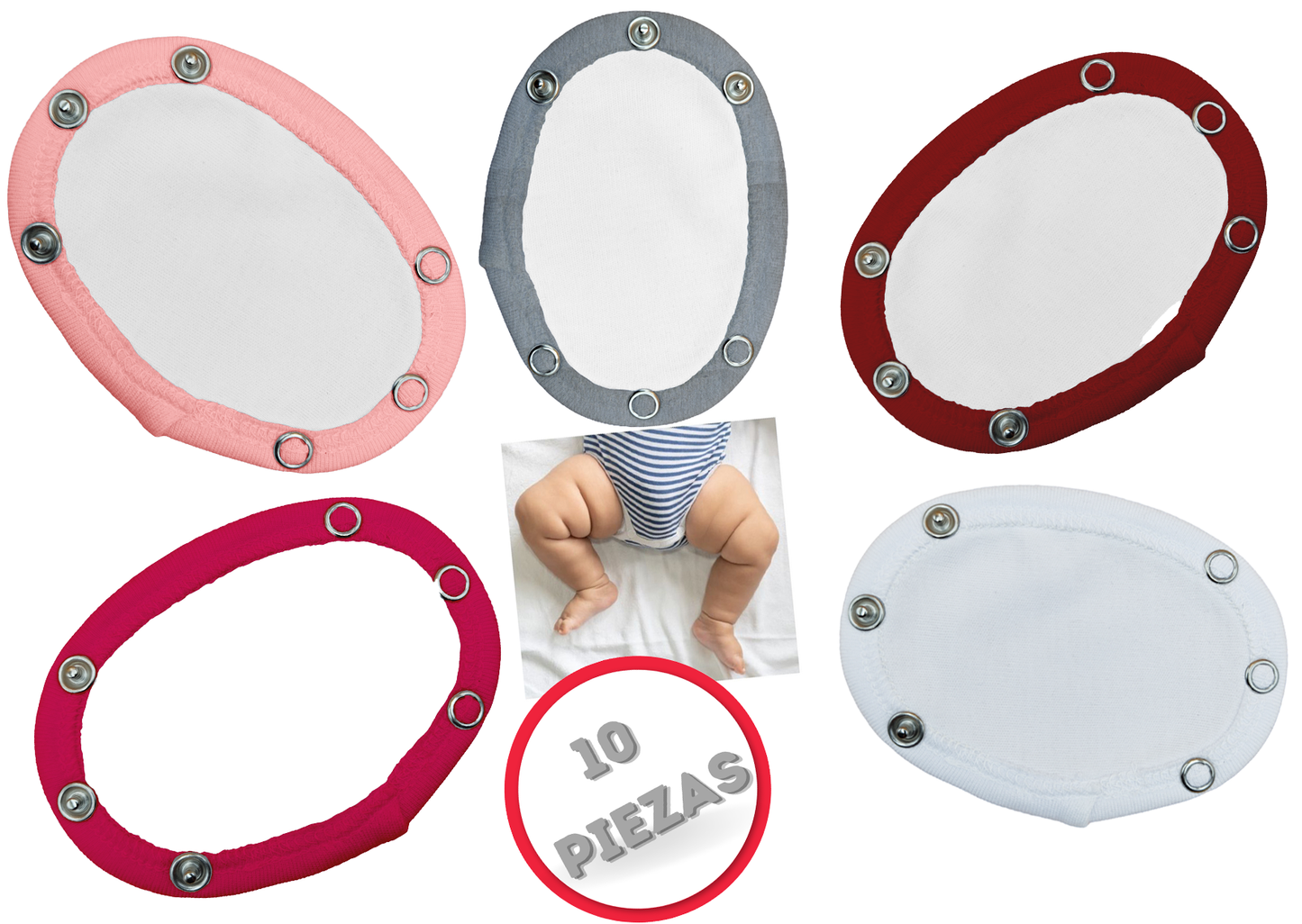 10 Extensiones Curva De Pañalero para Bebé Unitalla Neek', 8 milímetros