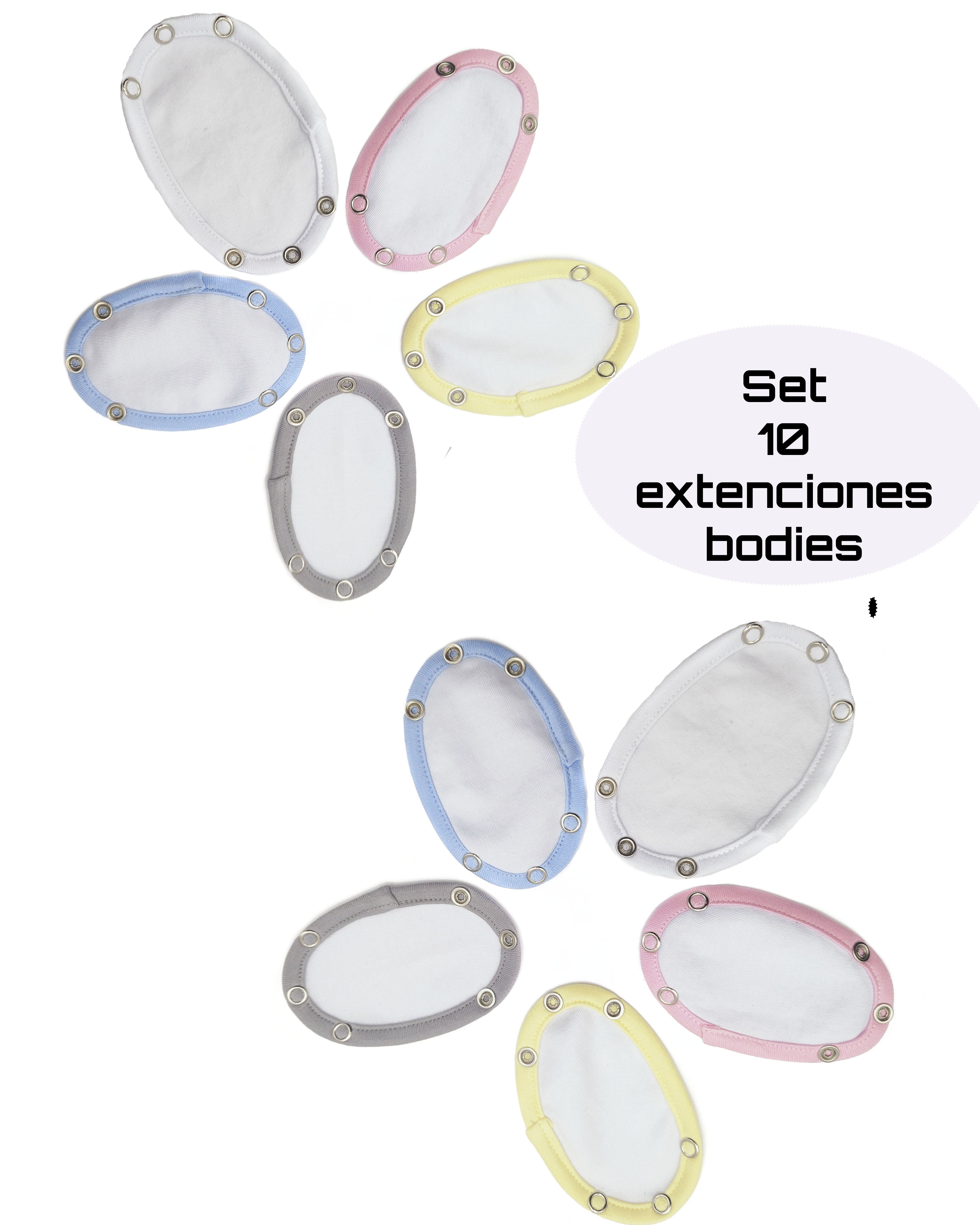 10 Extensiones Curva De Pañalero para Bebé Unitalla Neek' Estandar 1 cm