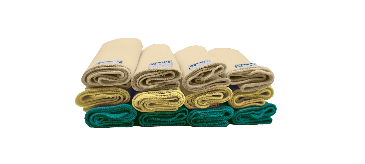 12 Toallas Faciales Absorbentes para Bebé 100% Algodón Multiusos Neek' Regalo