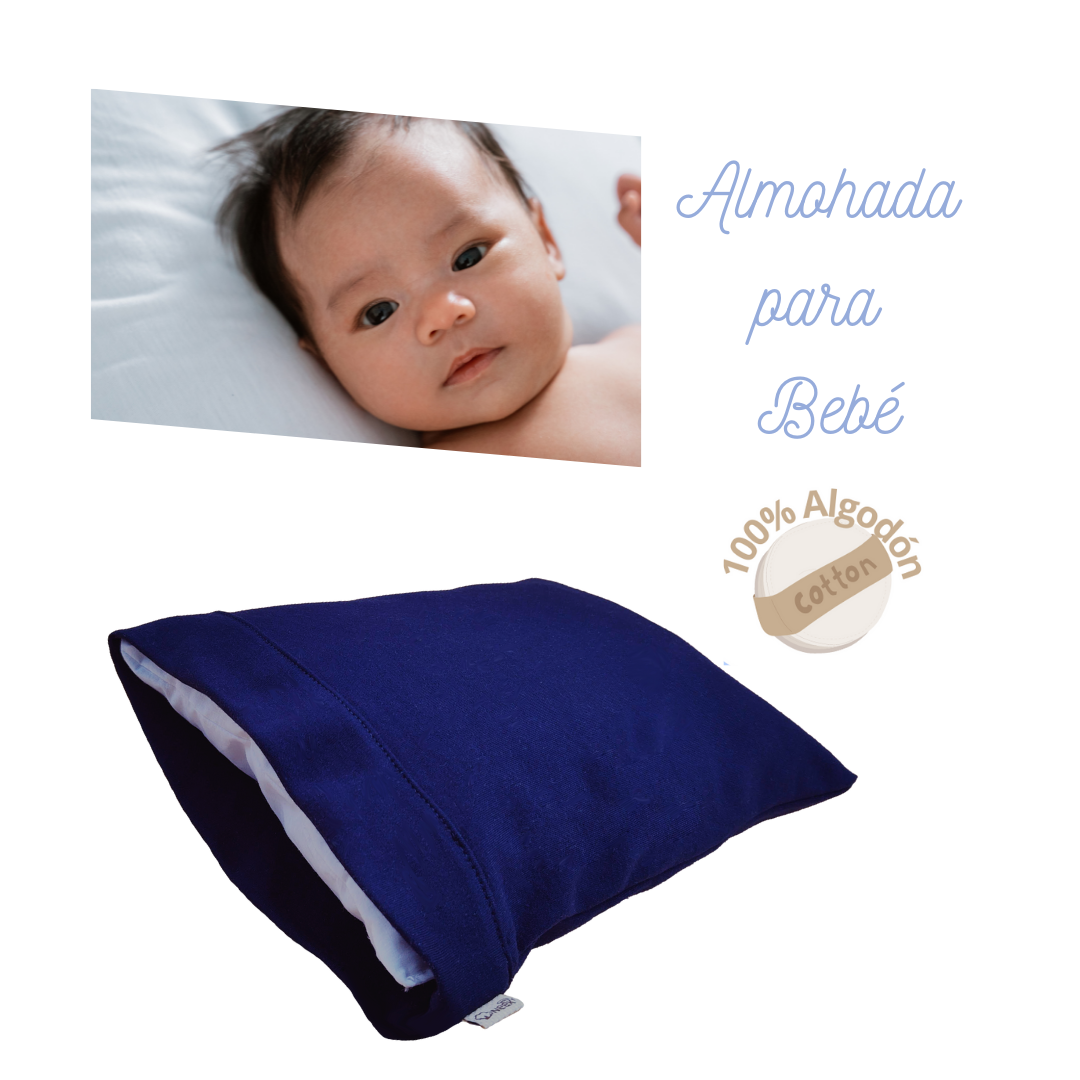 Almohada Cojín para Bebé 100% Algodón Ergonómica Suave