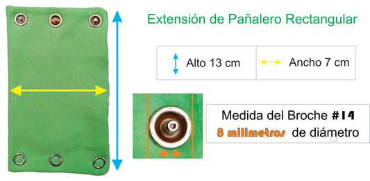 10 Extensiones de Pañaleros para Bebé. Broche Cuadrada 8 milímetros
