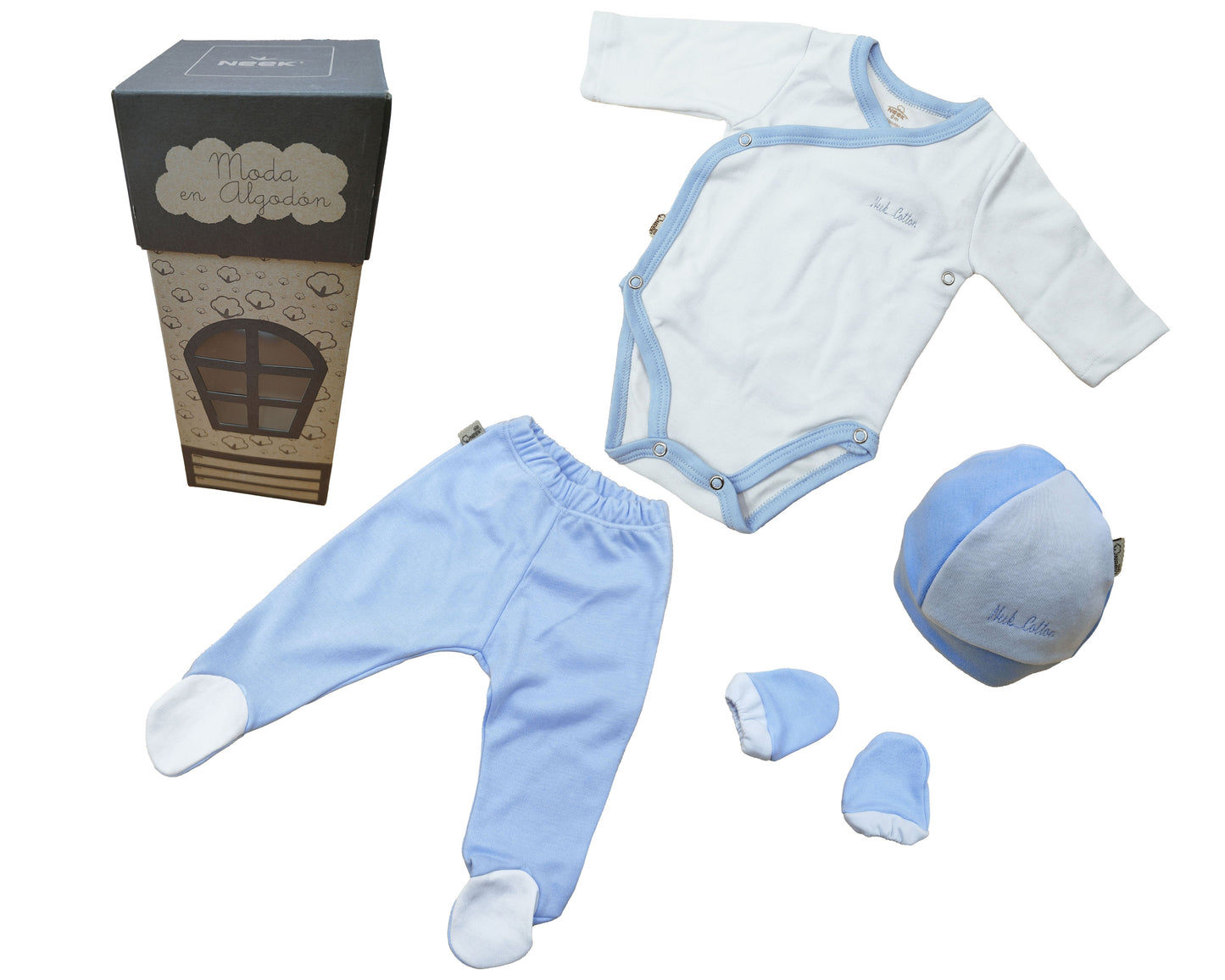 Kit 4 pzs Bicolor Bebé Salir Del Hospital Algodón