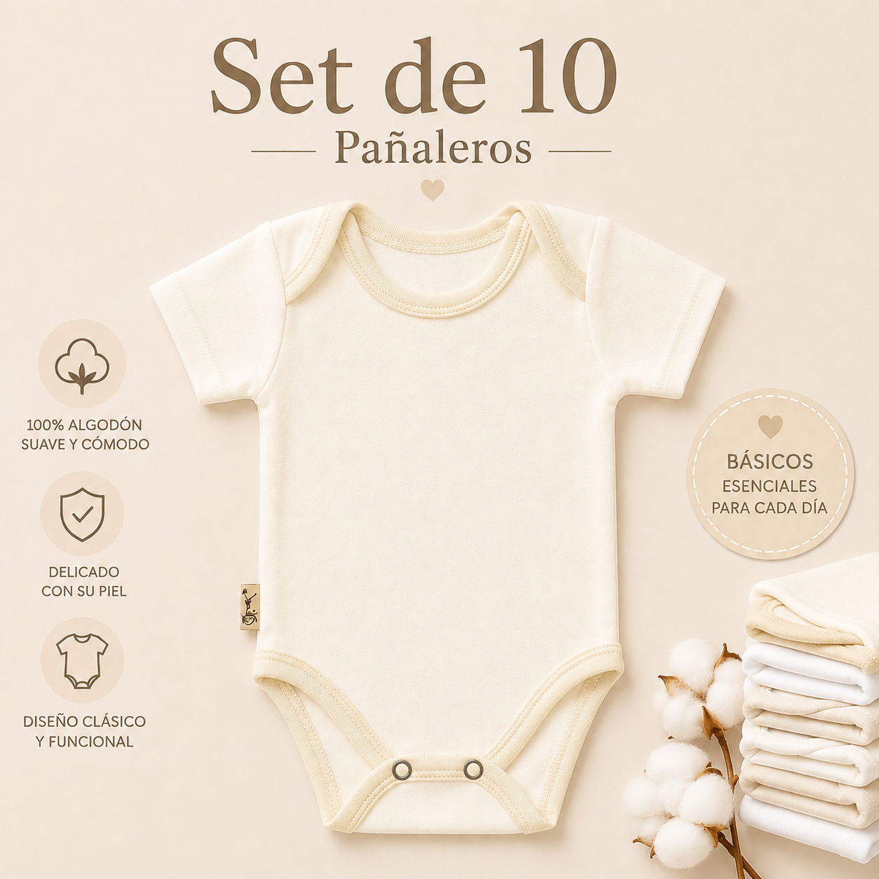 10 Pzs Pañaleros Bebé Para Bordar - 100% Algodón