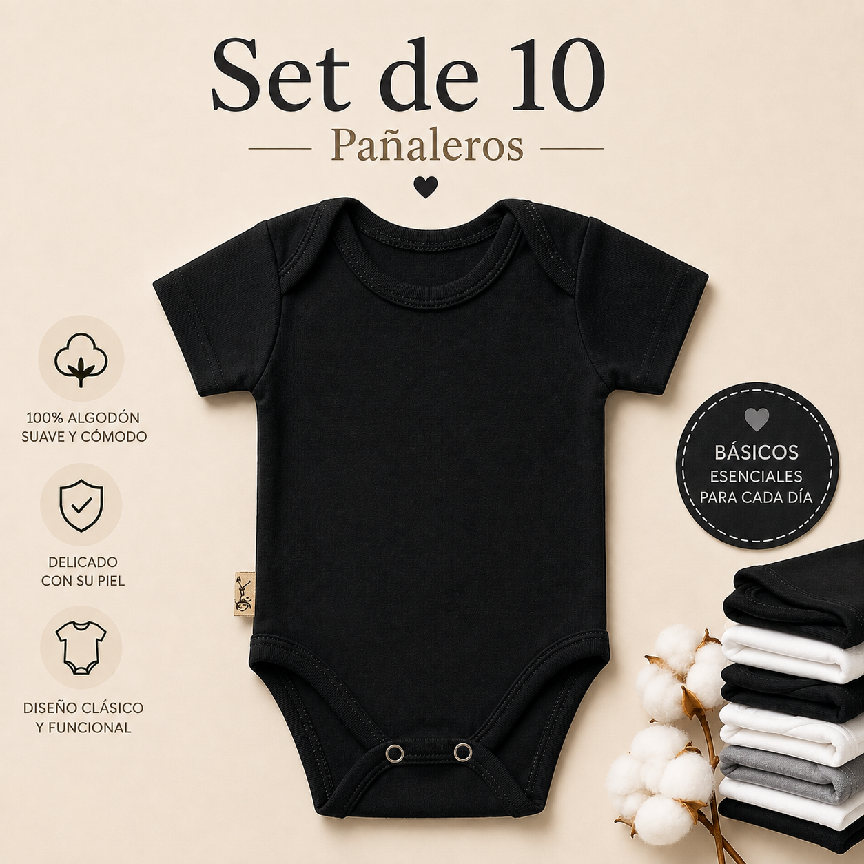 10 Pzs Pañaleros Bebé Para Bordar - 100% Algodón