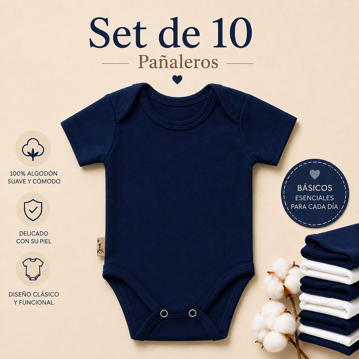 10 Pzs Pañaleros Bebé Para Bordar - 100% Algodón