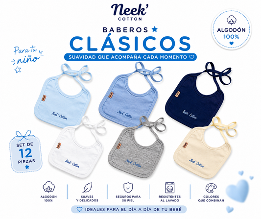 Babero Personalizado Grande para Bebé Set 6 Pz
