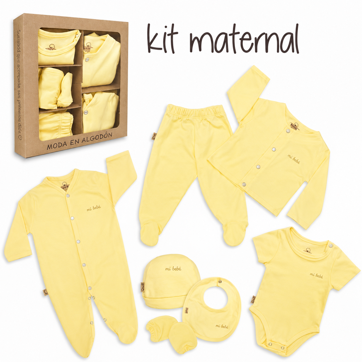 Kit Maternal  8 Pzs Personalizado Salir Del Hospital Algodón