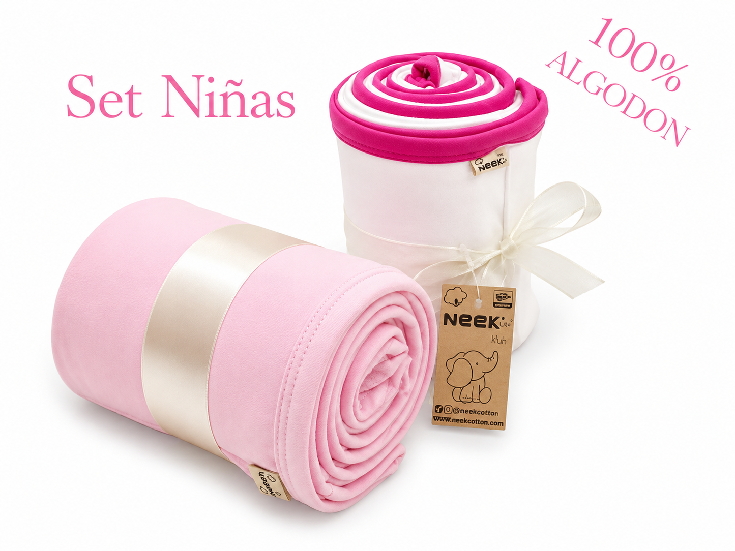 Set Frazada 2pzs para Bebe 100% Algodón Neek'