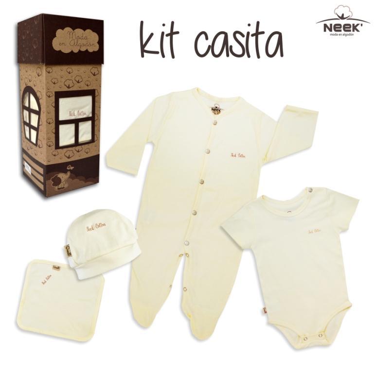 Kit 4 pzs Casita Bebé Personalizado Salir Del Hospital Algodón