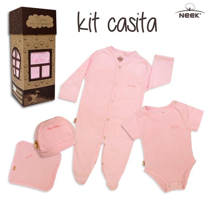 Kit 4 pzs Casita Bebé Personalizado Salir Del Hospital Algodón