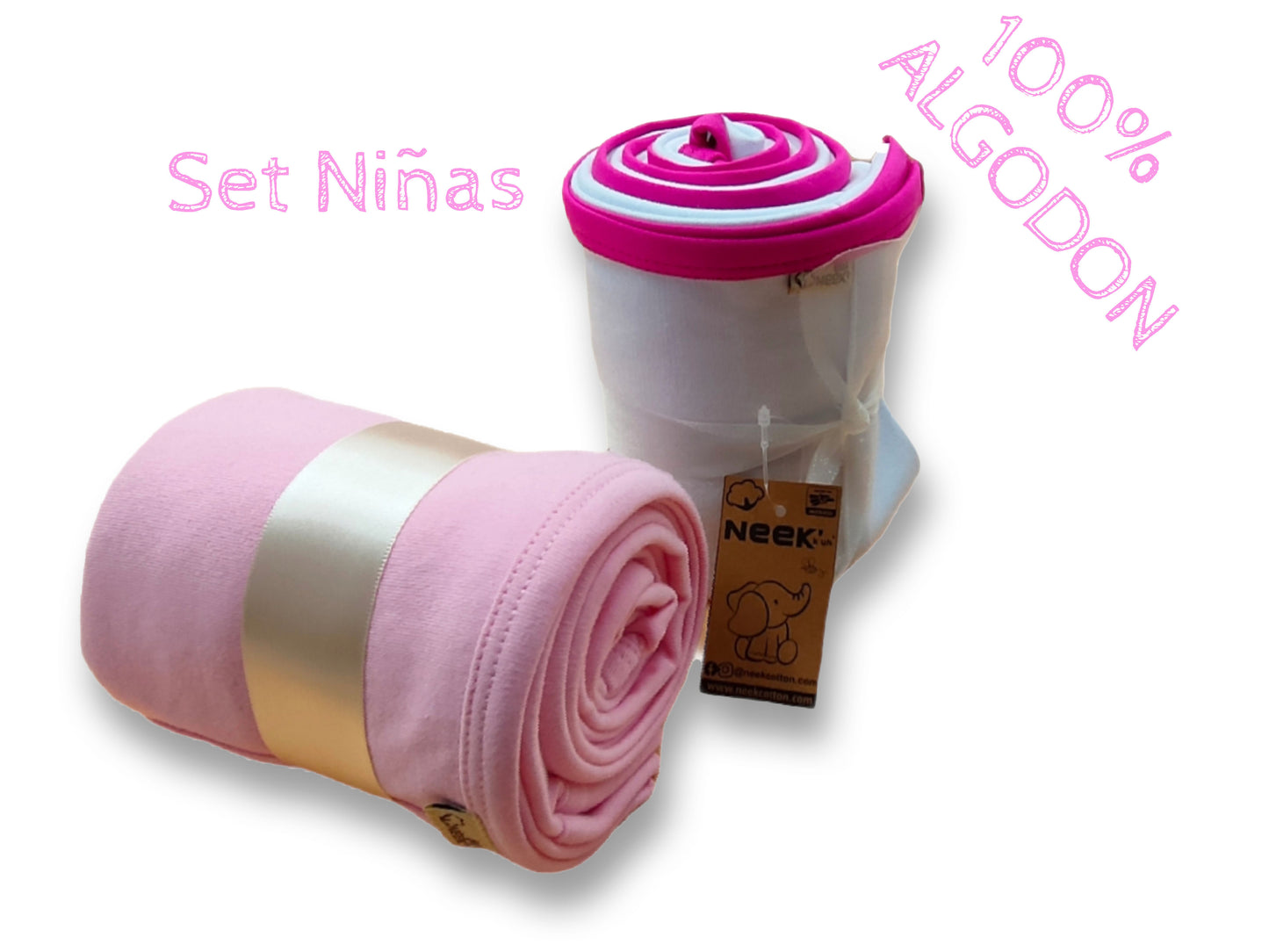 Set Frazada 2pzs para Bebe 100% Algodón Neek'