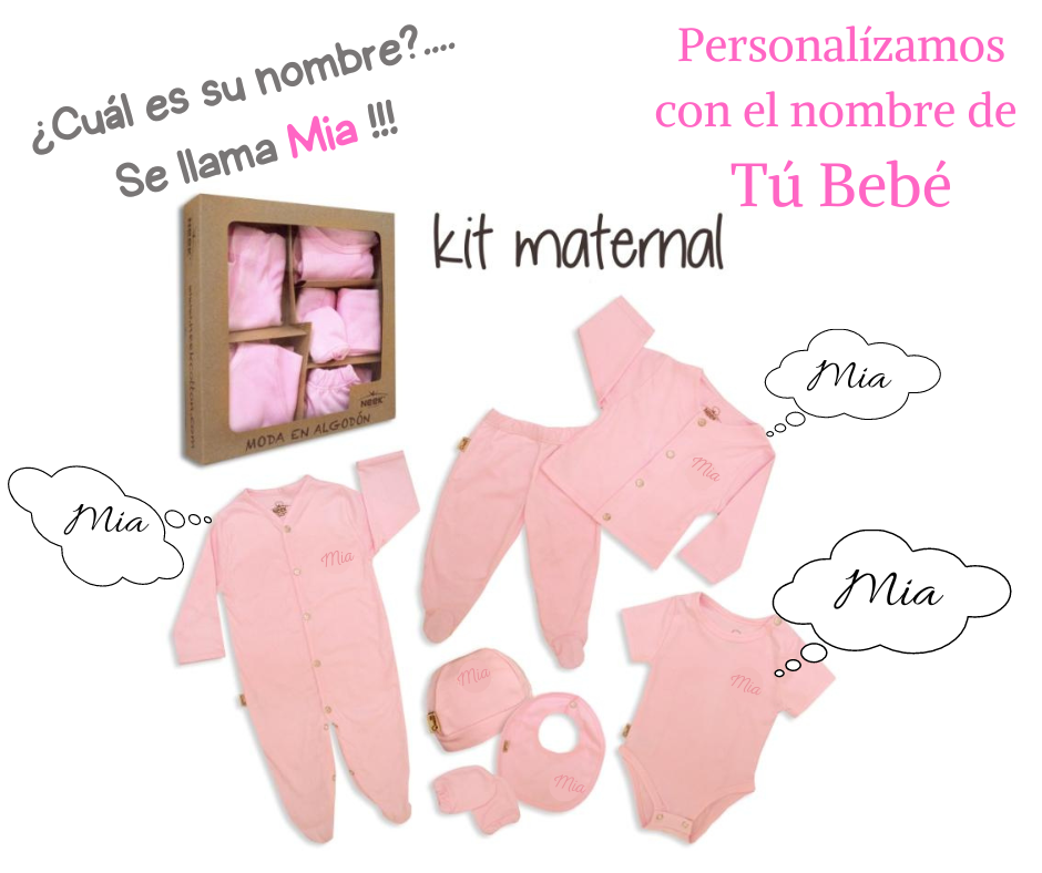 Kit Maternal  8 Pzs Personalizado Salir Del Hospital Algodón