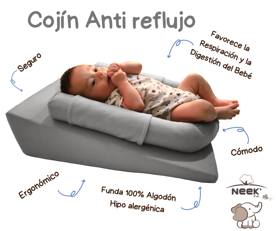Cojín antireflujo mediano (colchón antirreflujo, antivuelco, reflujo)  Babies and Kiddies Gris Oscuro