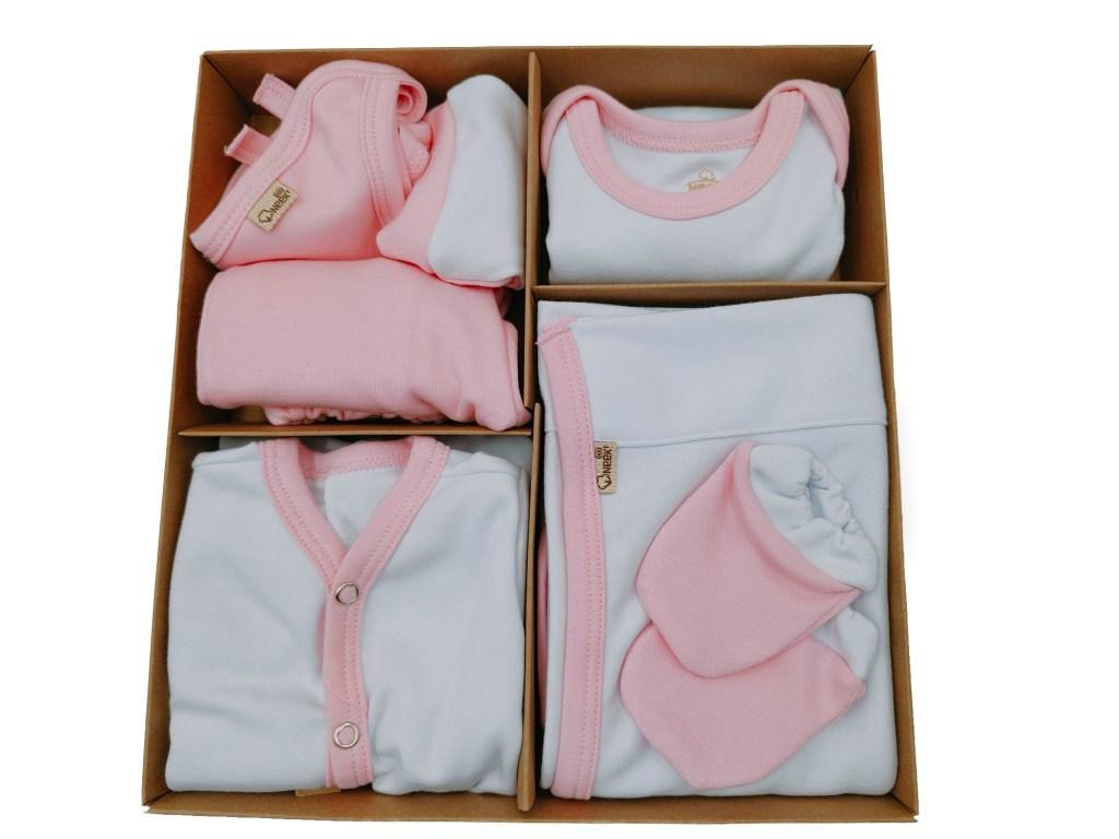 Kit Bebé 9 Pzs Personalizado incluye Frazada Salida Hospital Algodón